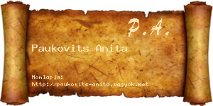 Paukovits Anita névjegykártya